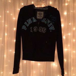 Black Victoria’s Secret PINK Zip-up Hoodie (M)